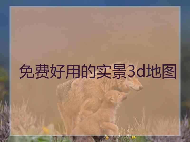 免费好用的实景3d地图