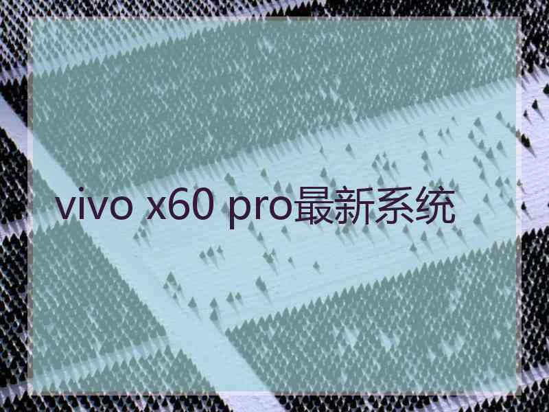 vivo x60 pro最新系统