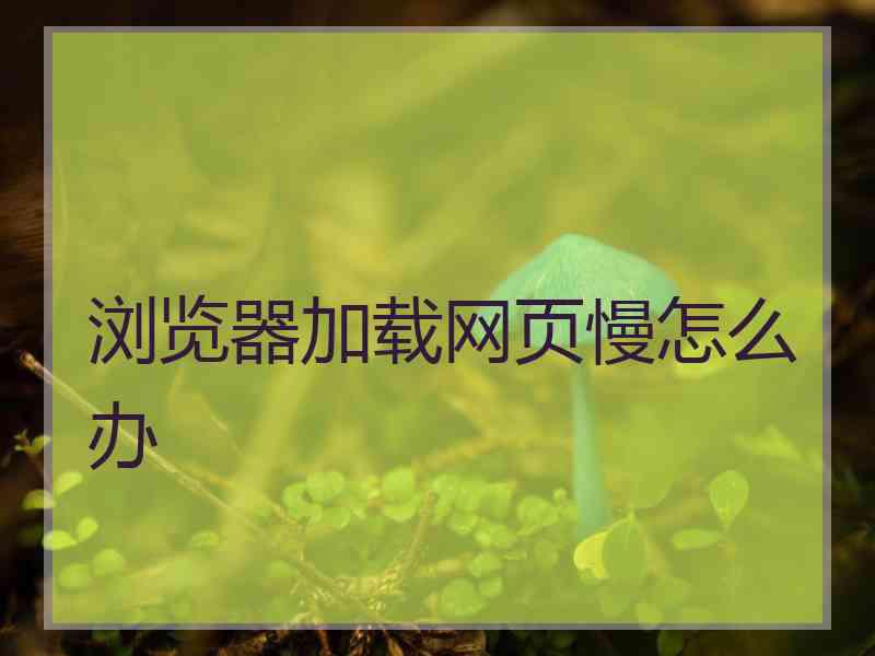 浏览器加载网页慢怎么办