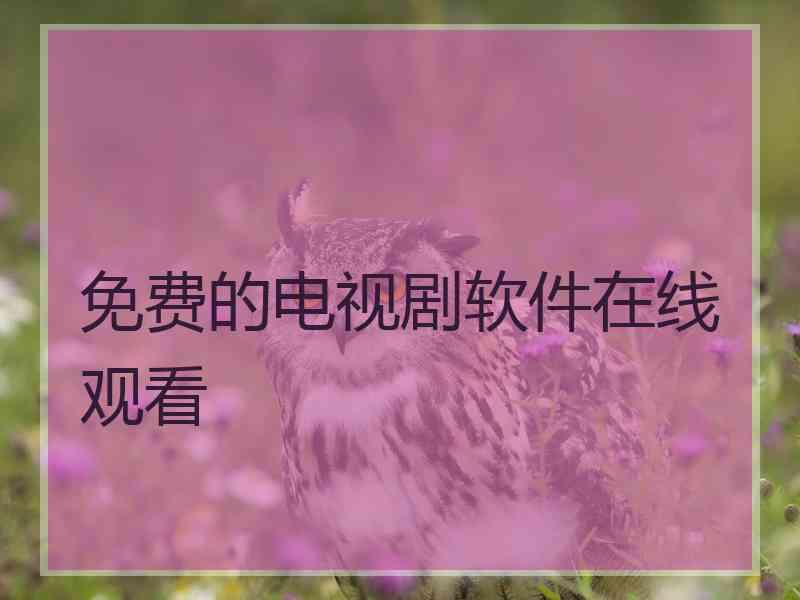 免费的电视剧软件在线观看