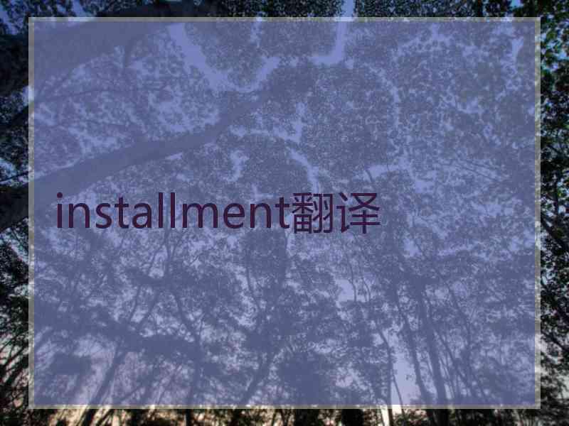 installment翻译