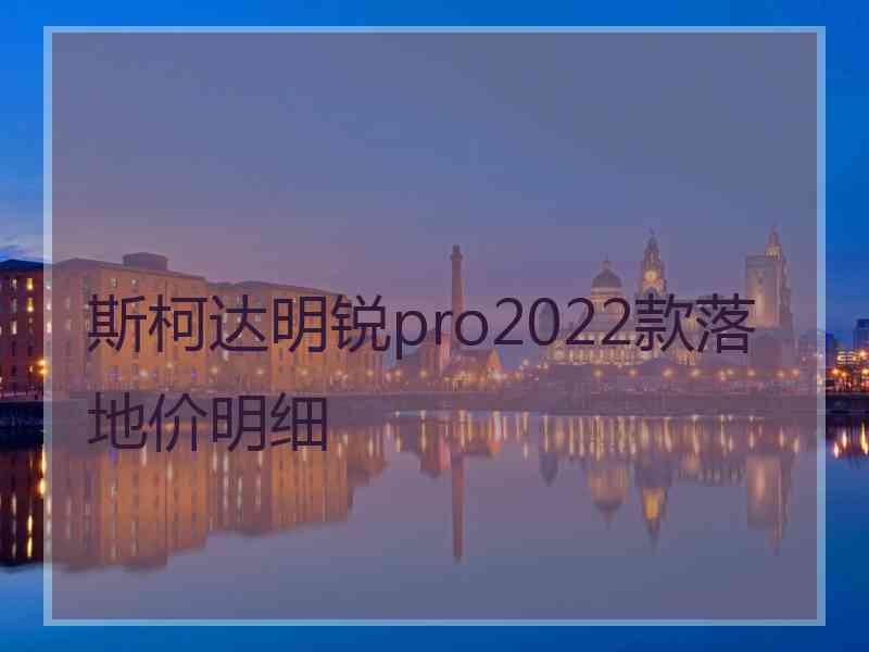 斯柯达明锐pro2022款落地价明细