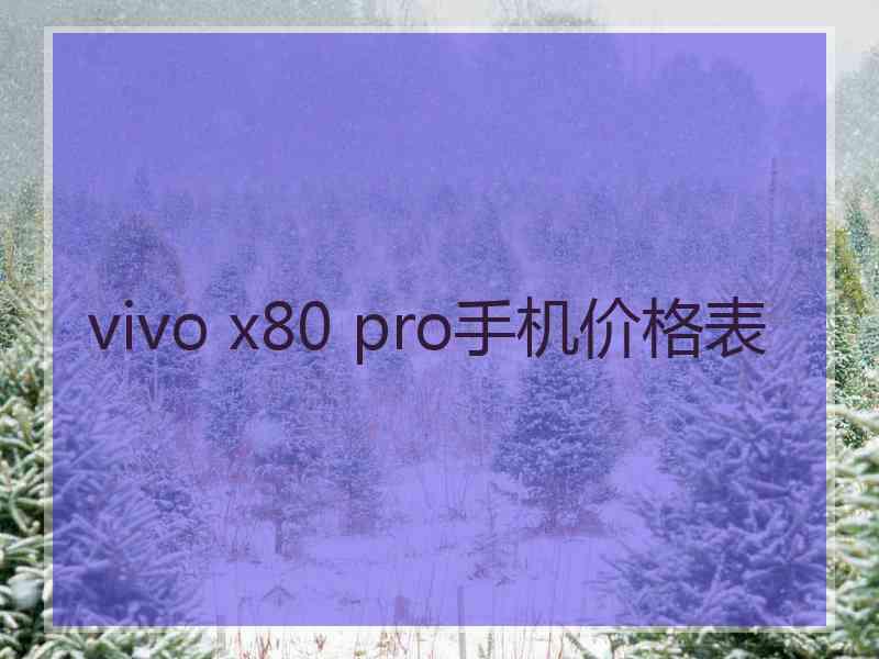 vivo x80 pro手机价格表