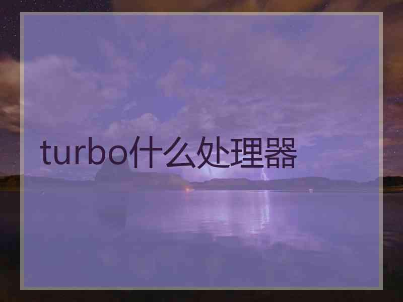 turbo什么处理器