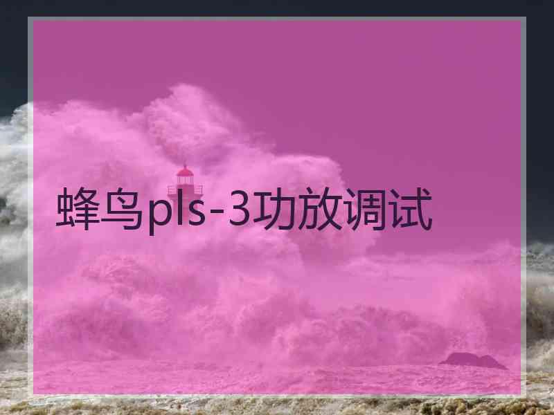 蜂鸟pls-3功放调试