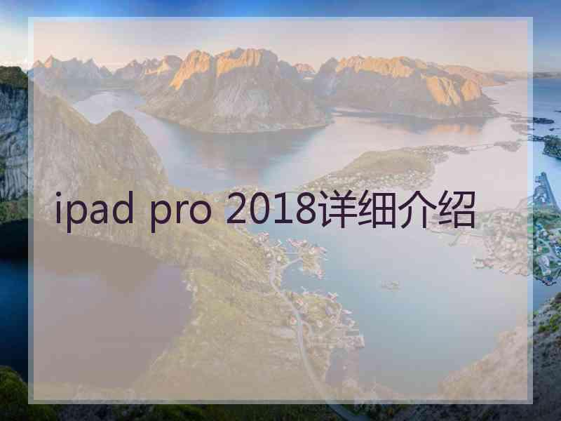 ipad pro 2018详细介绍