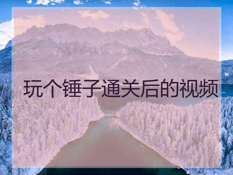 玩个锤子通关后的视频