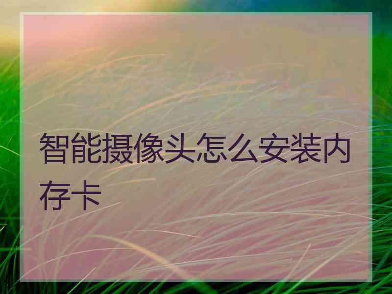 智能摄像头怎么安装内存卡