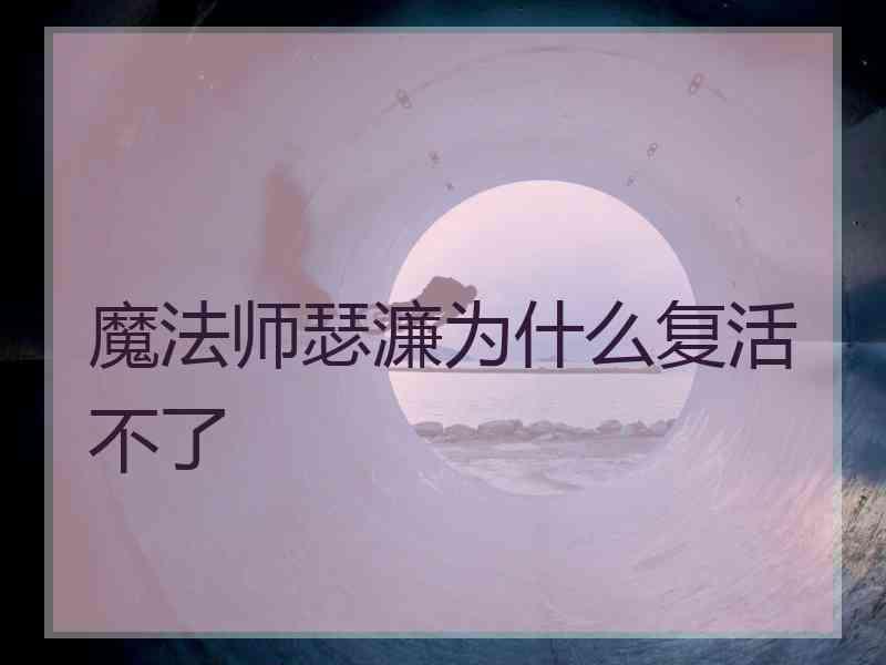 魔法师瑟濂为什么复活不了