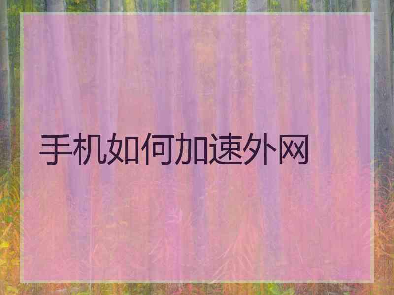 手机如何加速外网