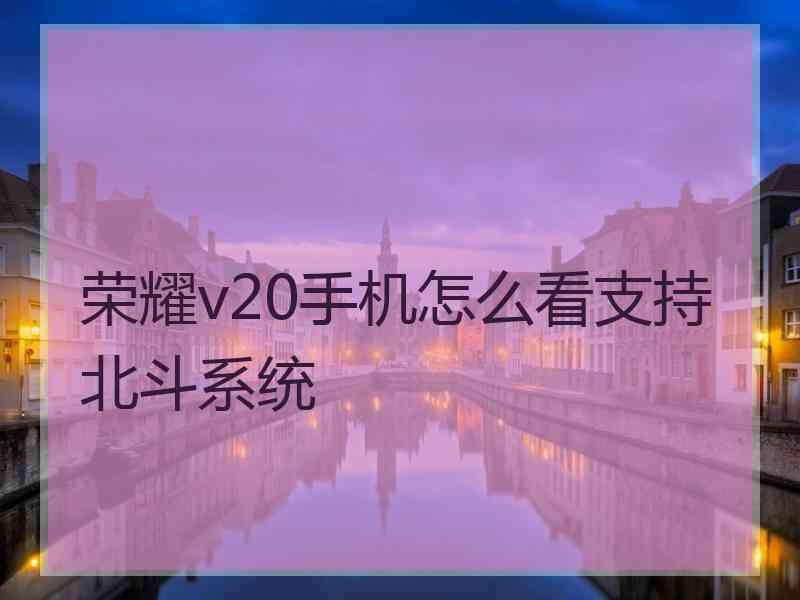 荣耀v20手机怎么看支持北斗系统