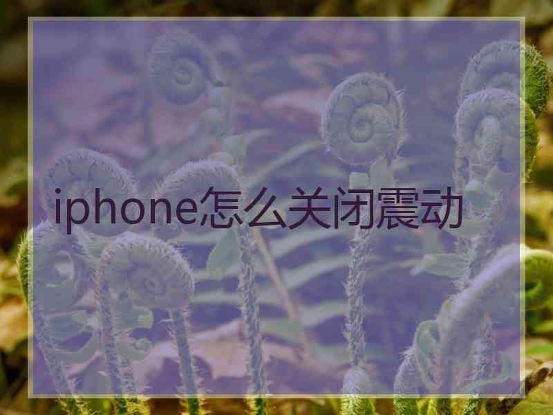 iphone怎么关闭震动