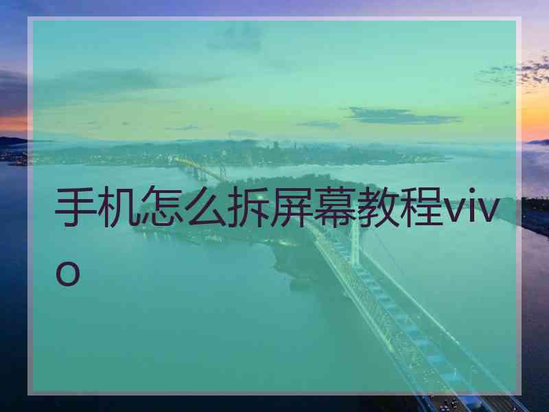 手机怎么拆屏幕教程vivo