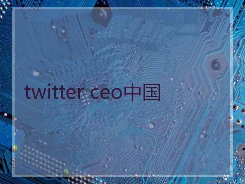 twitter ceo中国