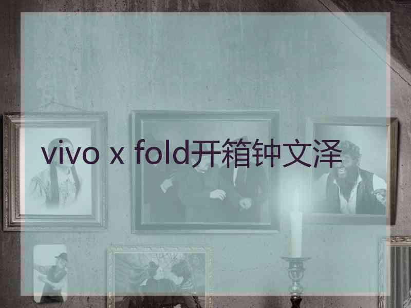 vivo x fold开箱钟文泽