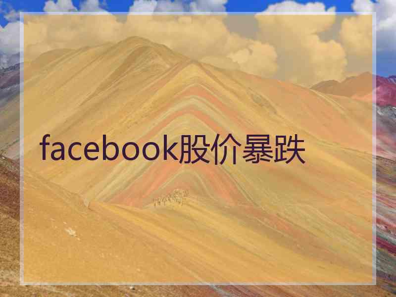 facebook股价暴跌