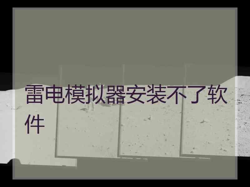 雷电模拟器安装不了软件