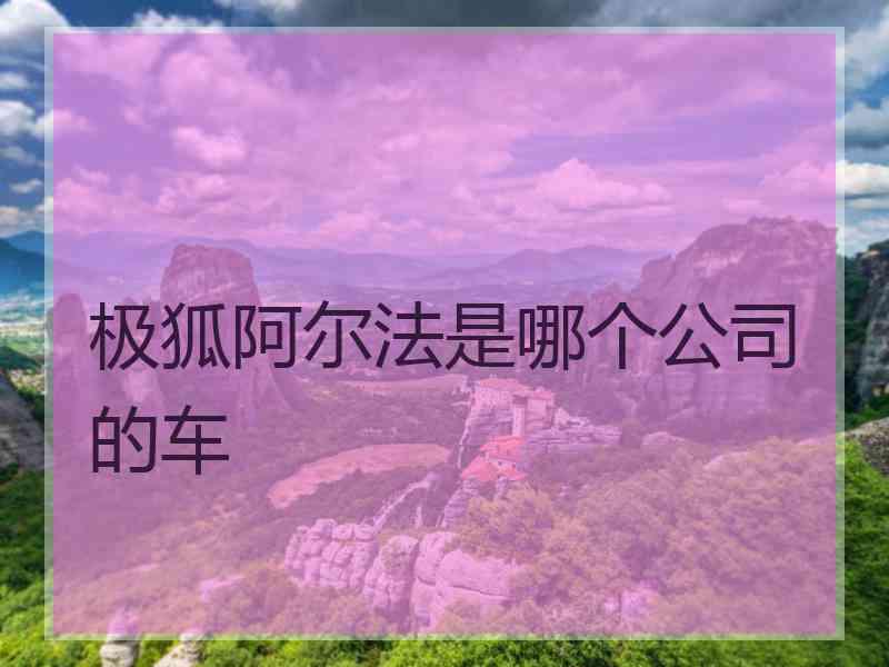 极狐阿尔法是哪个公司的车