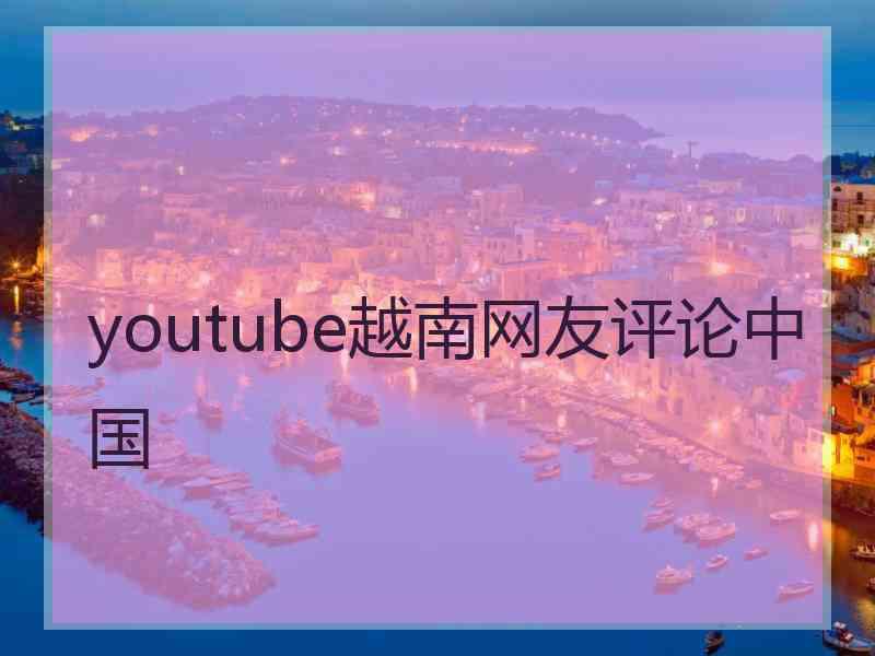 youtube越南网友评论中国