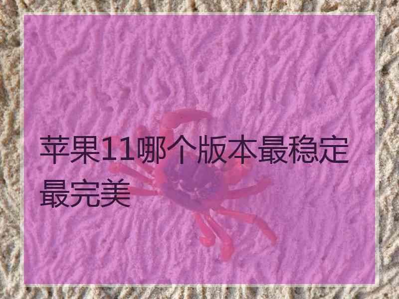 苹果11哪个版本最稳定最完美