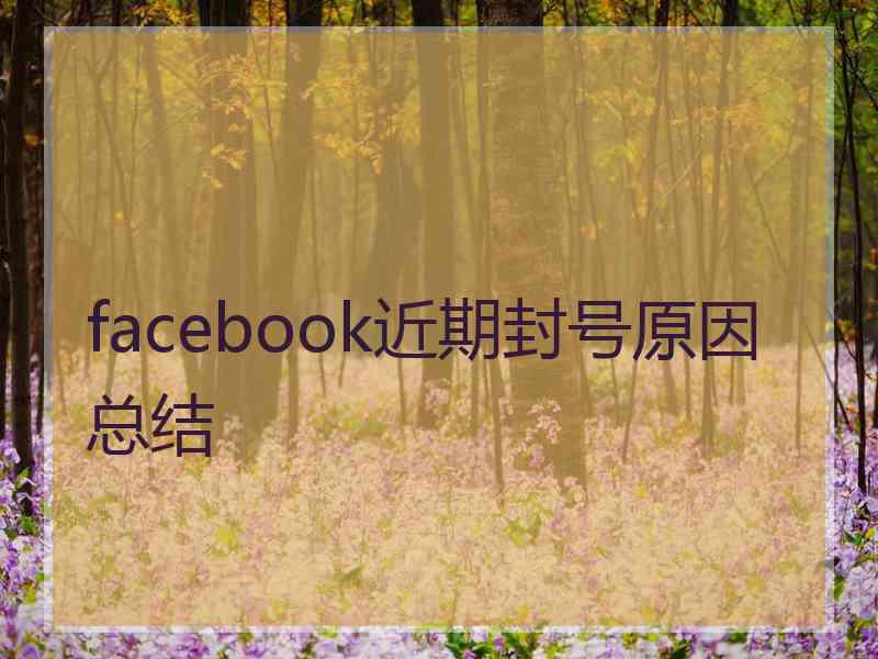 facebook近期封号原因总结