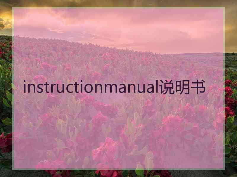 instructionmanual说明书