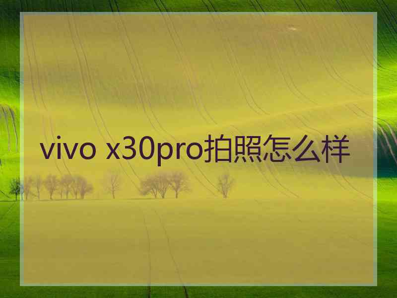 vivo x30pro拍照怎么样