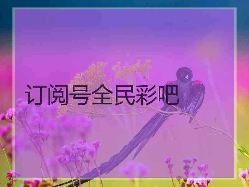 订阅号全民彩吧