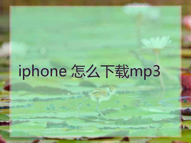 iphone 怎么下载mp3