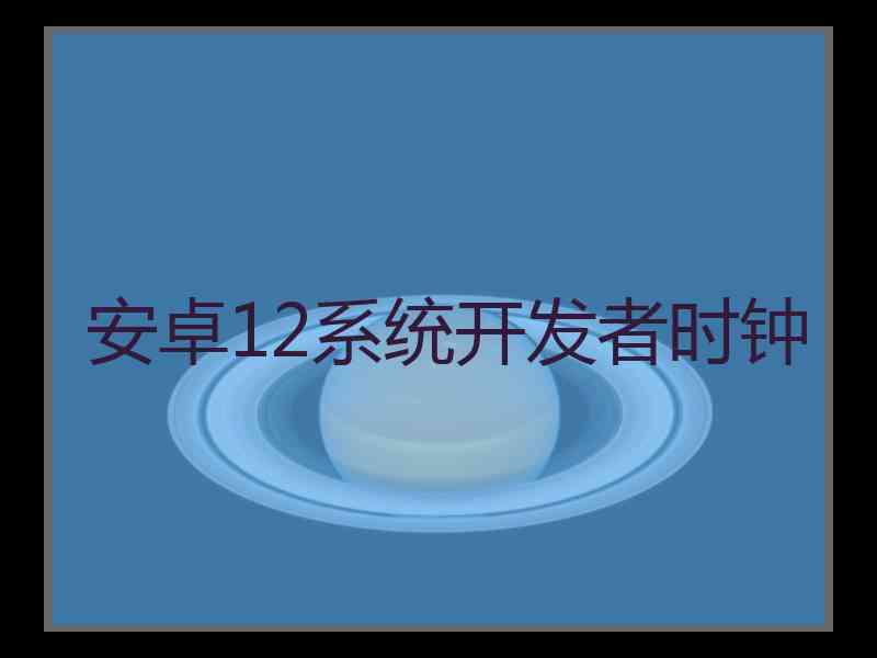 安卓12系统开发者时钟