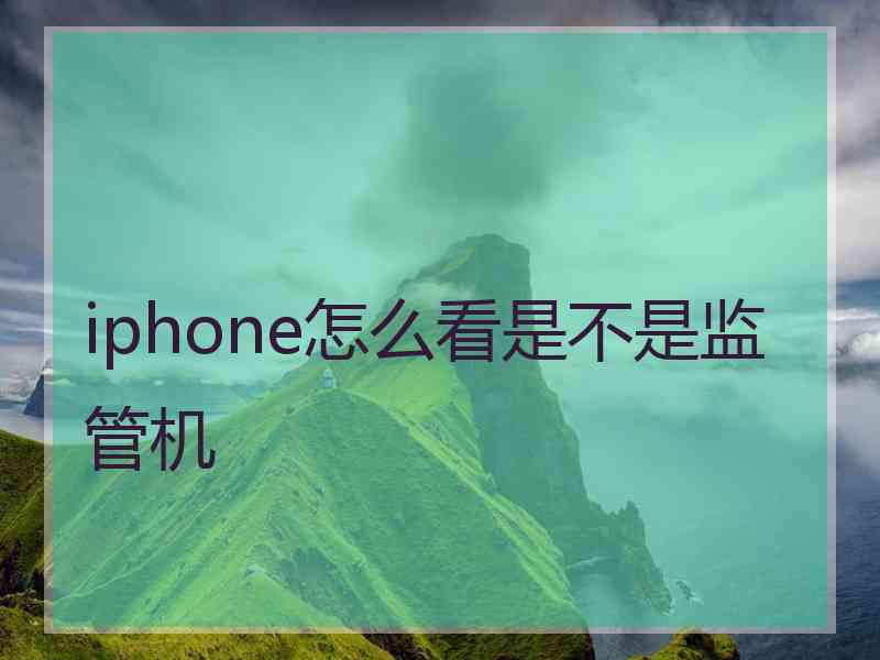 iphone怎么看是不是监管机