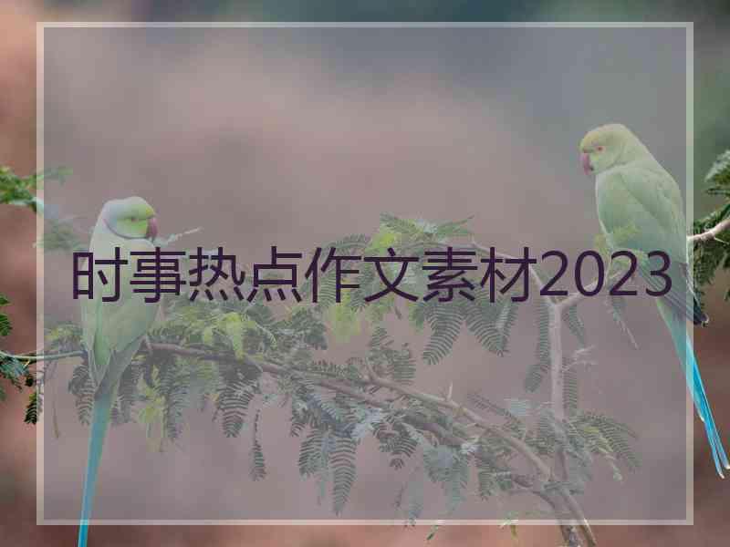 时事热点作文素材2023