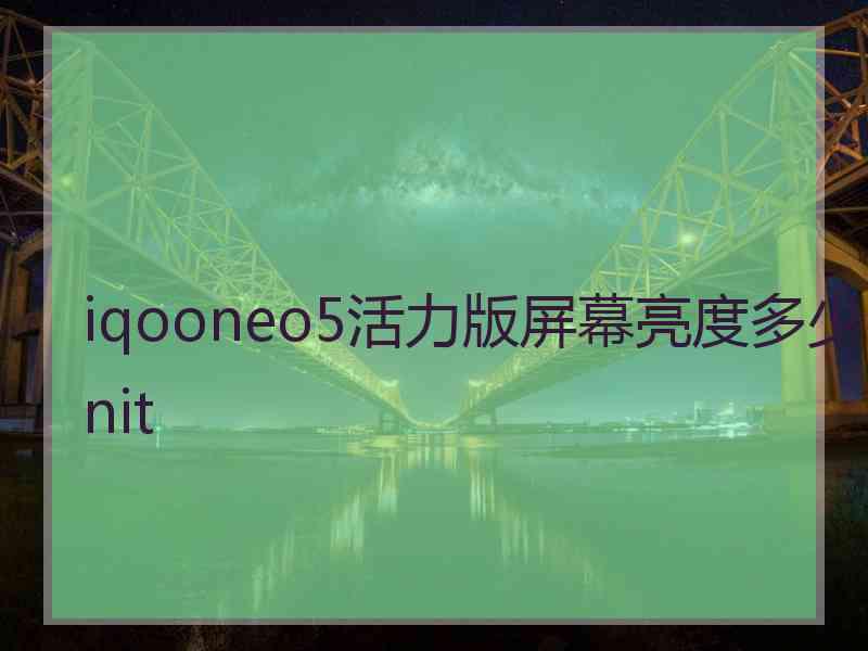 iqooneo5活力版屏幕亮度多少nit