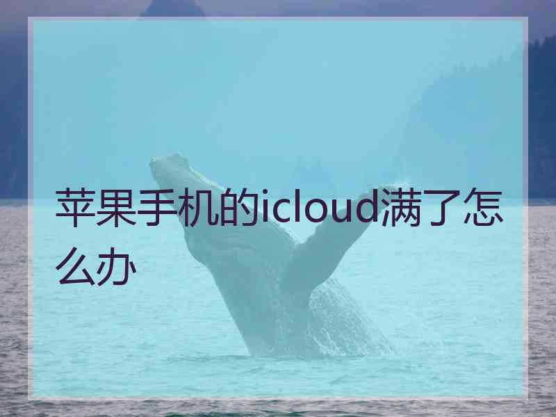 苹果手机的icloud满了怎么办