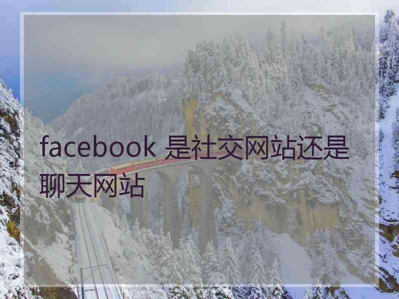 facebook 是社交网站还是聊天网站