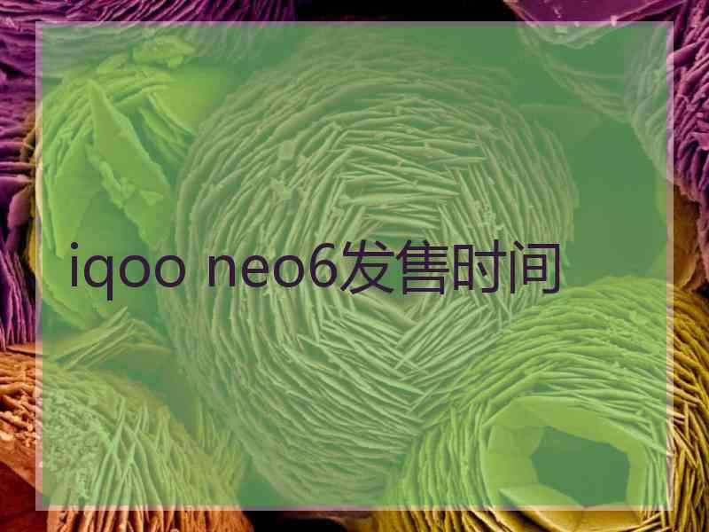 iqoo neo6发售时间