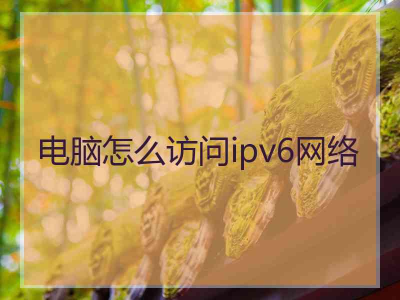 电脑怎么访问ipv6网络