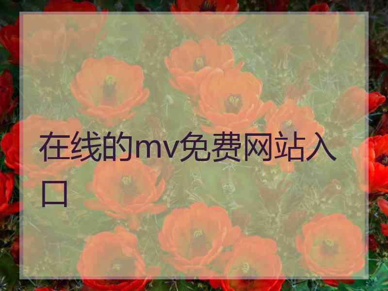 在线的mv免费网站入口