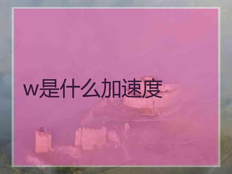 w是什么加速度