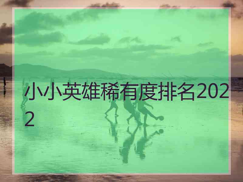 小小英雄稀有度排名2022