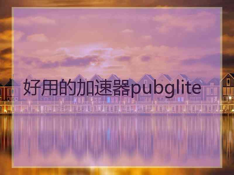 好用的加速器pubglite