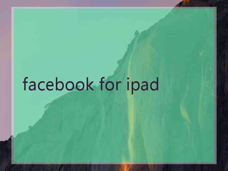 facebook for ipad