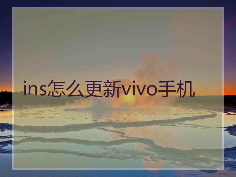 ins怎么更新vivo手机