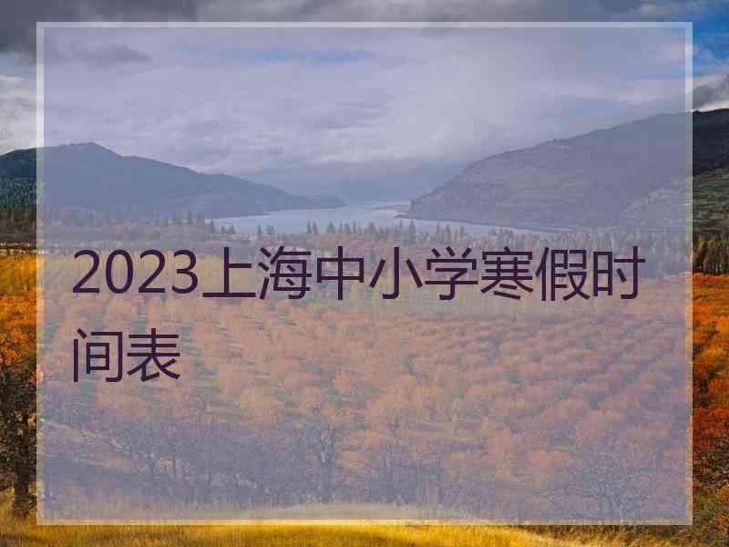 2023上海中小学寒假时间表