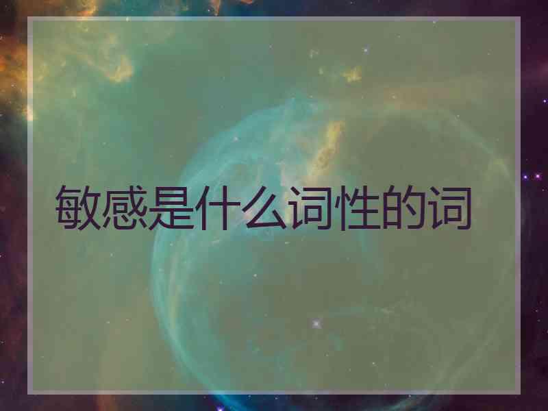 敏感是什么词性的词