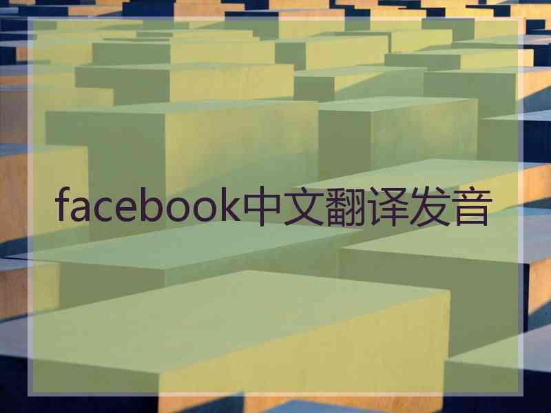 facebook中文翻译发音