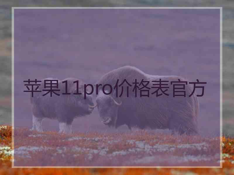 苹果11pro价格表官方