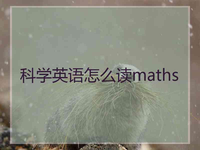 科学英语怎么读maths