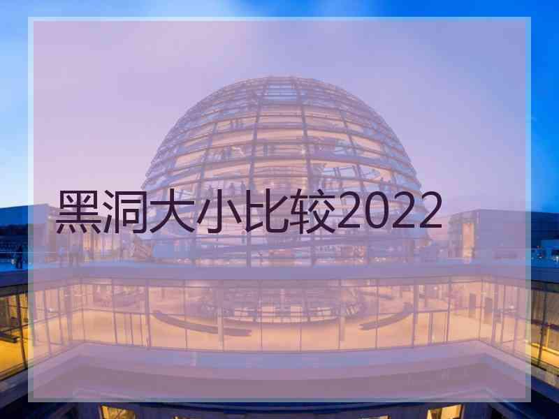 黑洞大小比较2022