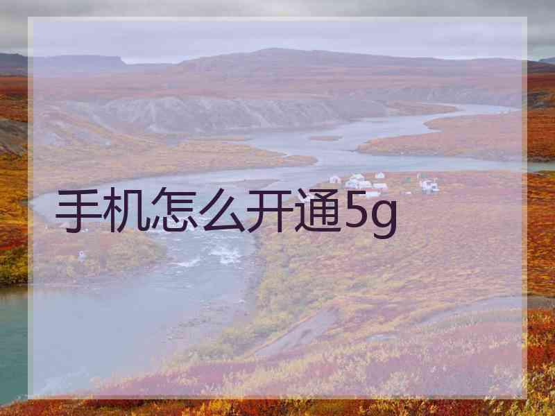 手机怎么开通5g